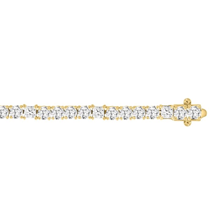 LADIES BRACELET 7 3/8CT PRINCESS/ROUND DIAMOND 14K YELLOW GOLD - Image 3