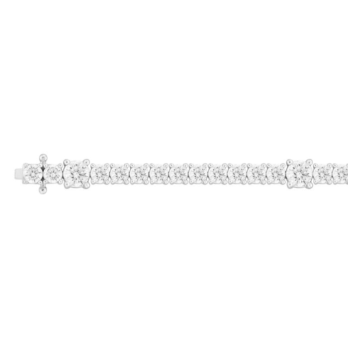 LADIES BRACELET 8 7/8CT ROUND DIAMOND 14K WHITE GOLD - Image 3