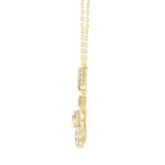LADIES NECKLACE 3 3/4CT ROUND/PEAR/MARQUISE DIAMOND 14K YELLOW GOLD - Image 2