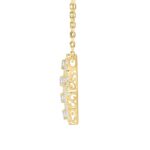 LADIES CROSS PENDANT WITH CHAIN 2 1/2CT ROUND DIAMOND 14K YELLOW GOLD - Image 2