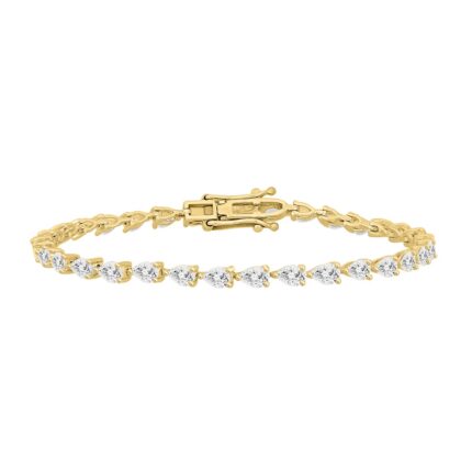 LADIES BRACELET 8 1/4CT PEAR DIAMOND 14K YELLOW GOLD