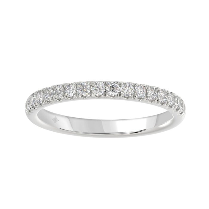 14K WHITE GOLD 1/4CT ROUND DIAMOND LADIES BAND - Image 1