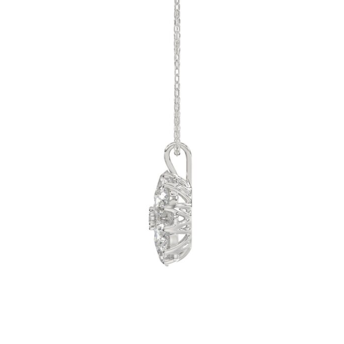 LADIES PENDANT 1CT ROUND/PEAR DIAMOND 14K WHITE GOLD - Image 2
