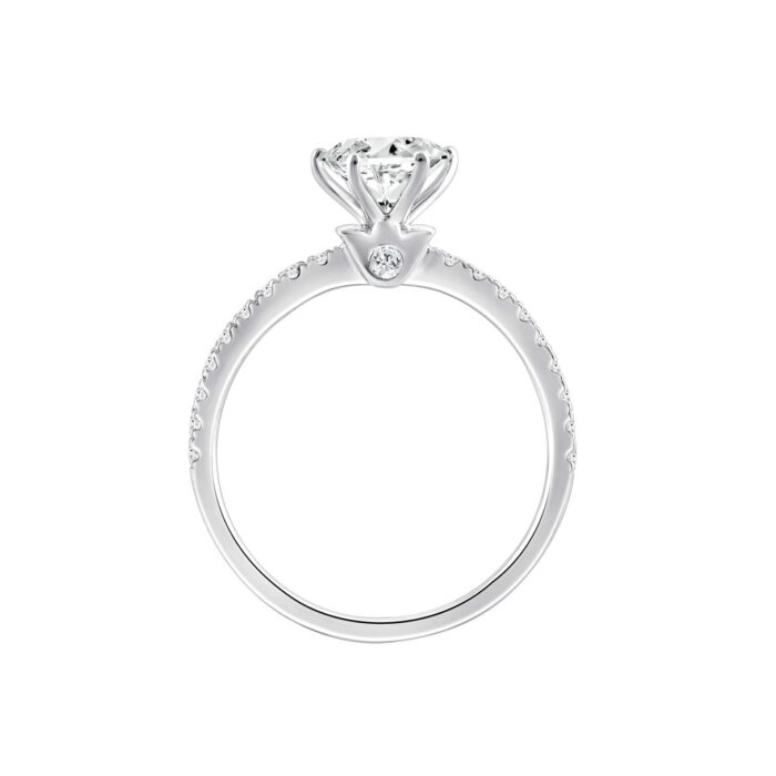 LADIES RING 1 1/3CT ROUND DIAMOND 14K WHITE GOLD (CENTER STONE ROUND DIAMOND 1CT) - Image 2