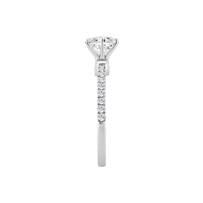 LADIES RING 1 1/3CT ROUND DIAMOND 14K WHITE GOLD (CENTER STONE ROUND DIAMOND 1CT) - Image 3