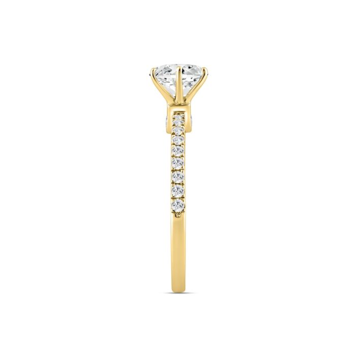 LADIES RING 1 1/3CT ROUND DIAMOND 14K YELLOW GOLD (CENTER STONE ROUND DIAMOND 1CT) - Image 3