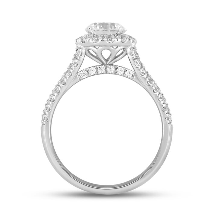 LADIES RING 1 3/4CT ROUND DIAMOND 14K WHITE GOLD (CENTER STONE ROUND DIAMOND 1CT ) - Image 2