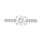 LADIES RING 1 1/2CT ROUND DIAMOND 14K WHITE GOLD (CENTER STONE ROUND DIAMOND 1CT) - Image 4