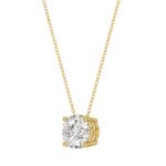 14K YELLOW GOLD 1.00CT ROUND DIAMOND LADIES SOLITAIRE PENDANT WITH UNDER-PASS CHAIN (CENTER STONE ROUND DIAMOND 1CT) - Image 3