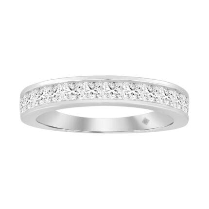 14K WHITE GOLD 1CT PRINCESS DIAMOND LADIES BAND