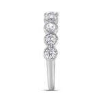 LADIES BAND 1CT ROUND DIAMOND 14K WHITE GOLD - Image 3