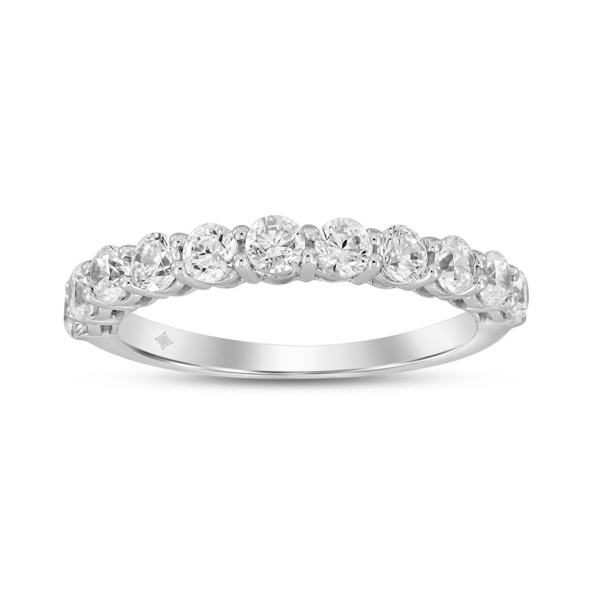 LADIES BAND 1CT ROUND DIAMOND 14K WHITE GOLD - Image 1