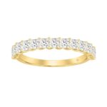LADIES BAND 1CT PRINCESS DIAMOND 14K YELLOW GOLD
