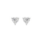 14K WHITE GOLD 1CT HEART DIAMOND LADIES SOLITAIRE EARRINGS