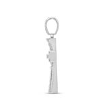 MEN'S CHARM PENDANT 4CT ROUND DIAMOND 14K WHITE GOLD - Image 2