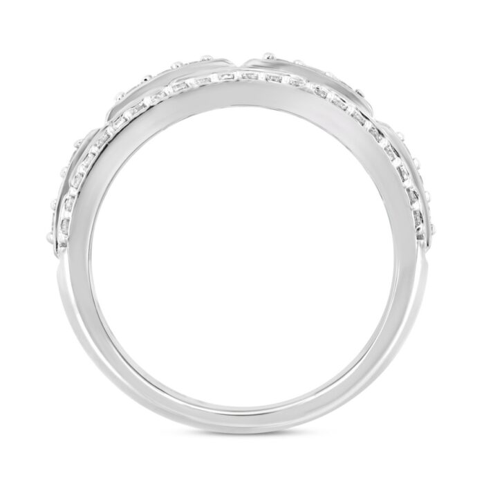 MEN'S RING 1 1/4CT ROUND DIAMOND 14K WHITE GOLD - Image 2