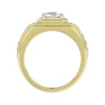 MEN'S RING 3CT ROUND DIAMOND 14K YELLOW GOLD (CENTER STONE ROUND DIAMOND 2CT ) - Image 2