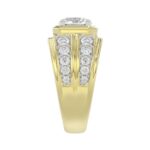 MEN'S RING 3CT ROUND DIAMOND 14K YELLOW GOLD (CENTER STONE ROUND DIAMOND 2CT ) - Image 4