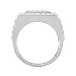 MEN'S RING 1 1/2CT ROUND DIAMOND 14K WHITE GOLD - Image 2