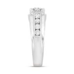 MEN'S RING 1CT ROUND DIAMOND 14K WHITE GOLD - Image 3