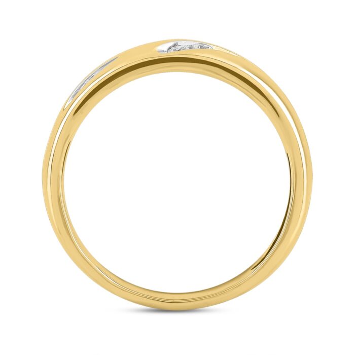 MEN'S BAND 1/3CT ROUND DIAMOND 14K YELLOW GOLD - Image 2