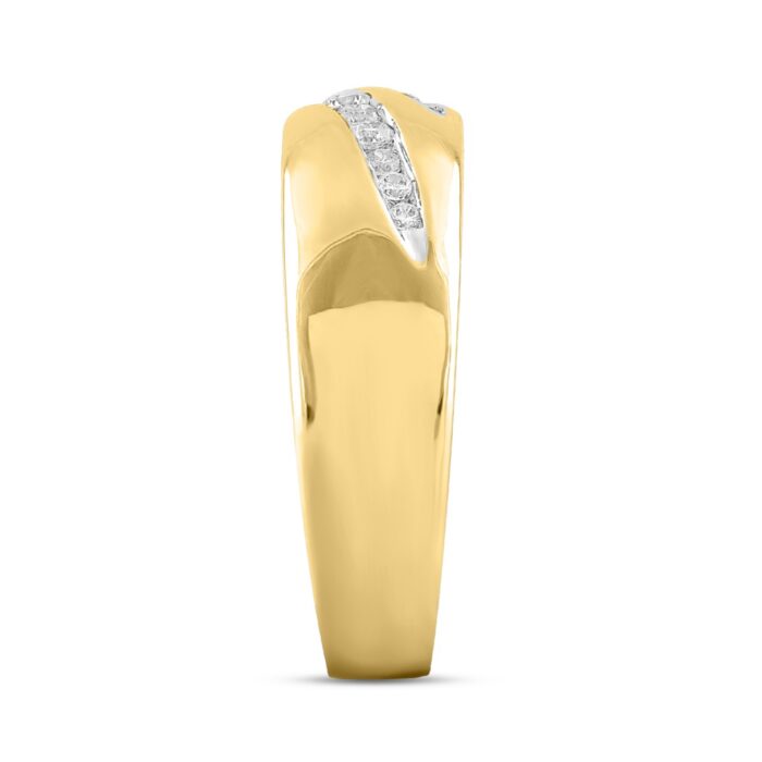 MEN'S BAND 1/3CT ROUND DIAMOND 14K YELLOW GOLD - Image 3