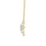 LADIES PENDANT 1 1/2CT ROUND/EMERALD DIAMOND 14K YELLOW GOLD WITH CHAIN - Image 2