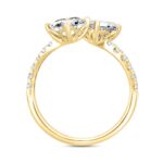 LADIES RING 2CT ROUND/PRINCESS DIAMOND 14K YELLOW GOLD - Image 2