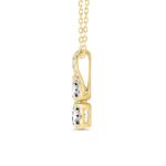 14K YELLOW GOLD 1 1/2CT ROUND DIAMOND LADIES PENDANT WITH CHAIN - Image 2