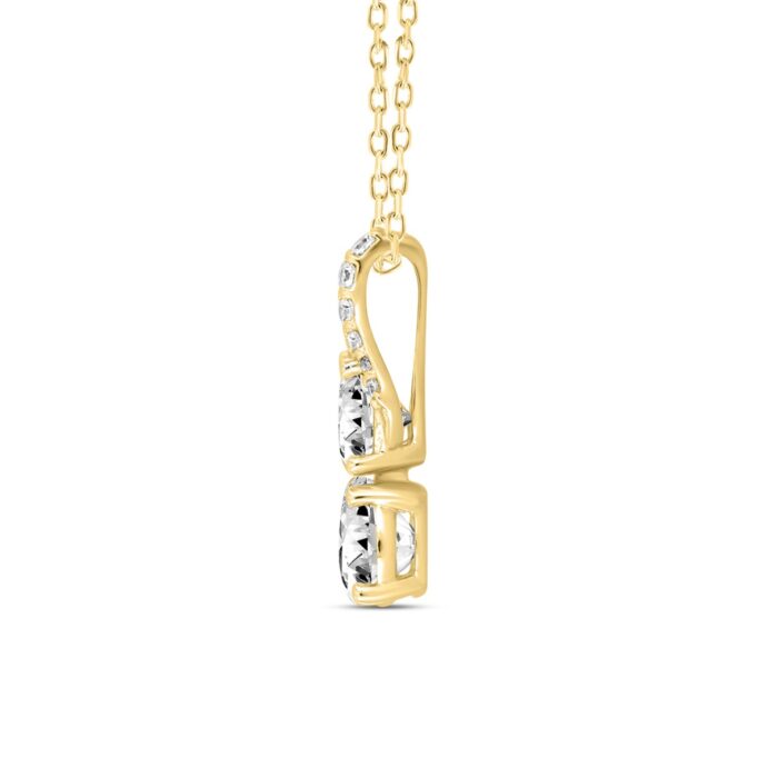 14K YELLOW GOLD 1 1/2CT ROUND DIAMOND LADIES PENDANT WITH CHAIN - Image 2