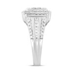 MEN'S RING 1 1/4CT ROUND DIAMOND 14K WHITE GOLD - Image 3