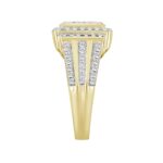 MEN'S RING 1 1/4CT ROUND DIAMOND 14K YELLOW GOLD - Image 3
