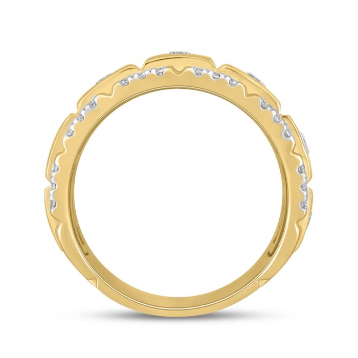 MEN'S BAND 1CT ROUND DIAMOND 14K YELLOW GOLD - Image 2