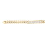 MEN'S BRACELET 2 1/2CT ROUND DIAMOND 14K YELLOW GOLD - Image 2