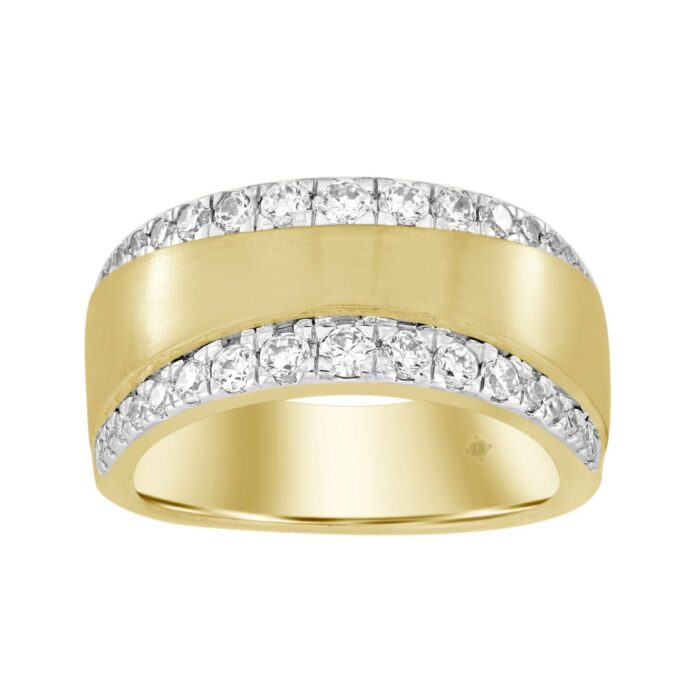 14K YELLOW GOLD 1CT ROUND DIAMOND MEN'S BAND - Image 1