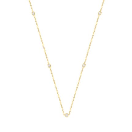 LADIES NECKLACE 3/4CT EMERALD DIAMOND 14K YELLOW GOLD