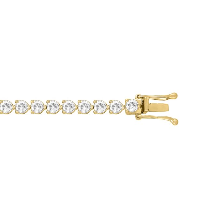 LADIES BRACELET 5CT ROUND DIAMOND 14K YELLOW GOLD - Image 2
