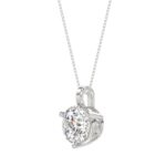 14K WHITE GOLD 2CT ROUND DIAMOND LADIES SOLITAIRE PENDANT WITH CHAIN - Image 3