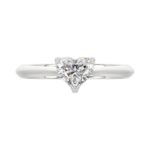 14K WHITE GOLD 1CT HEART DIAMOND LADIES SOLITAIRE RING - Image 5