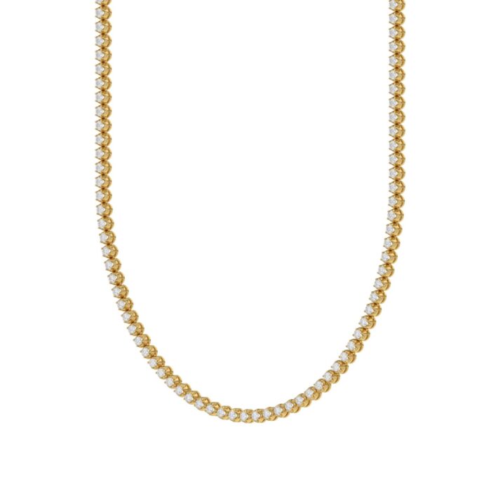 14K YELLOW GOLD 6.00CT 20 INCH ROUND DIAMOND MEN'S NECKLACE - Image 3