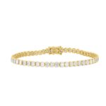 LADIES BRACELET 7CT OVAL DIAMOND 14K YELLOW GOLD