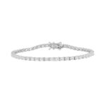 LADIES BRACELET 5CT EMERALD DIAMOND 14K WHITE GOLD