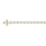 LADIES BRACELET 5CT EMERALD DIAMOND 14K YELLOW GOLD - Image 2