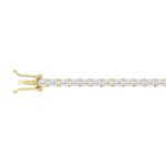 LADIES BRACELET 5CT EMERALD DIAMOND 14K YELLOW GOLD - Image 3