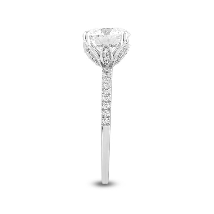 LADIES RING 2 1/4CT ROUND DIAMOND 14K WHITE GOLD (CENTER STONE ROUND DIAMOND 2CT ) - Image 3