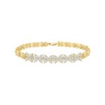 LADIES BRACELET 3CT ROUND/MARQUISE DIAMOND 14K YELLOW GOLD
