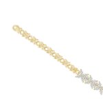 LADIES BRACELET 3CT ROUND/MARQUISE DIAMOND 14K YELLOW GOLD - Image 2