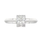 LADIES SOLITAIRE RING 1 1/2CT RADIANT DIAMOND 14K WHITE GOLD - Image 5