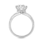 LADIES RING 2 3/4 CT ROUND DIAMOND 14K WHITE GOLD (CENTER STONE ROUND DIAMOND 2CT ) - Image 2