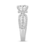 LADIES RING 2 3/4 CT ROUND DIAMOND 14K WHITE GOLD (CENTER STONE ROUND DIAMOND 2CT ) - Image 3